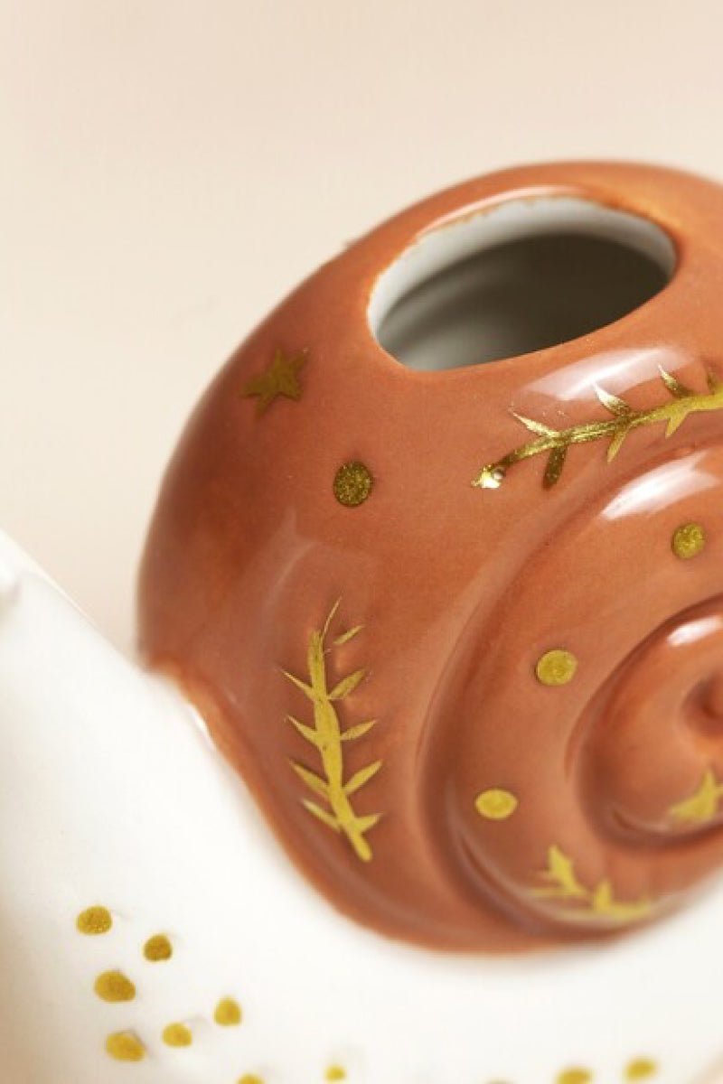 Tiny Snail Ceramic Bud Vase - Vase