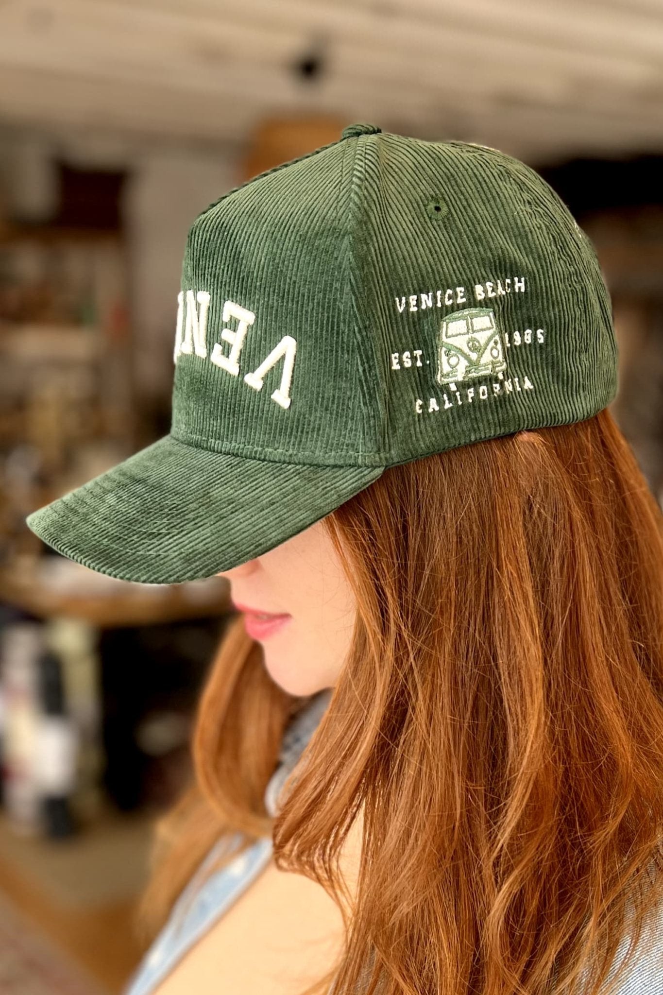 Venice Corduroy Hat (Green) - Hat