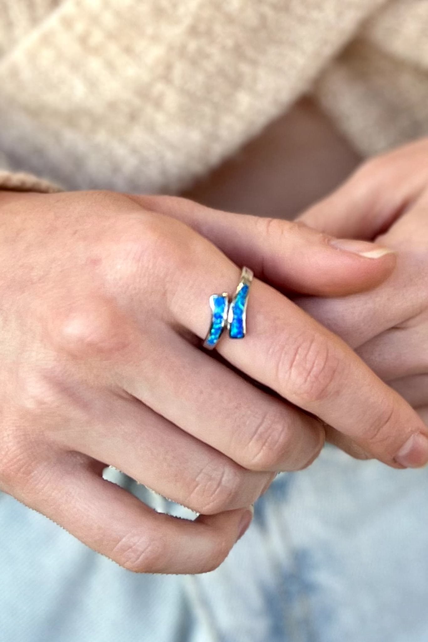 Wrap Opal Sterling Silver Ring - 7.5 - Rings