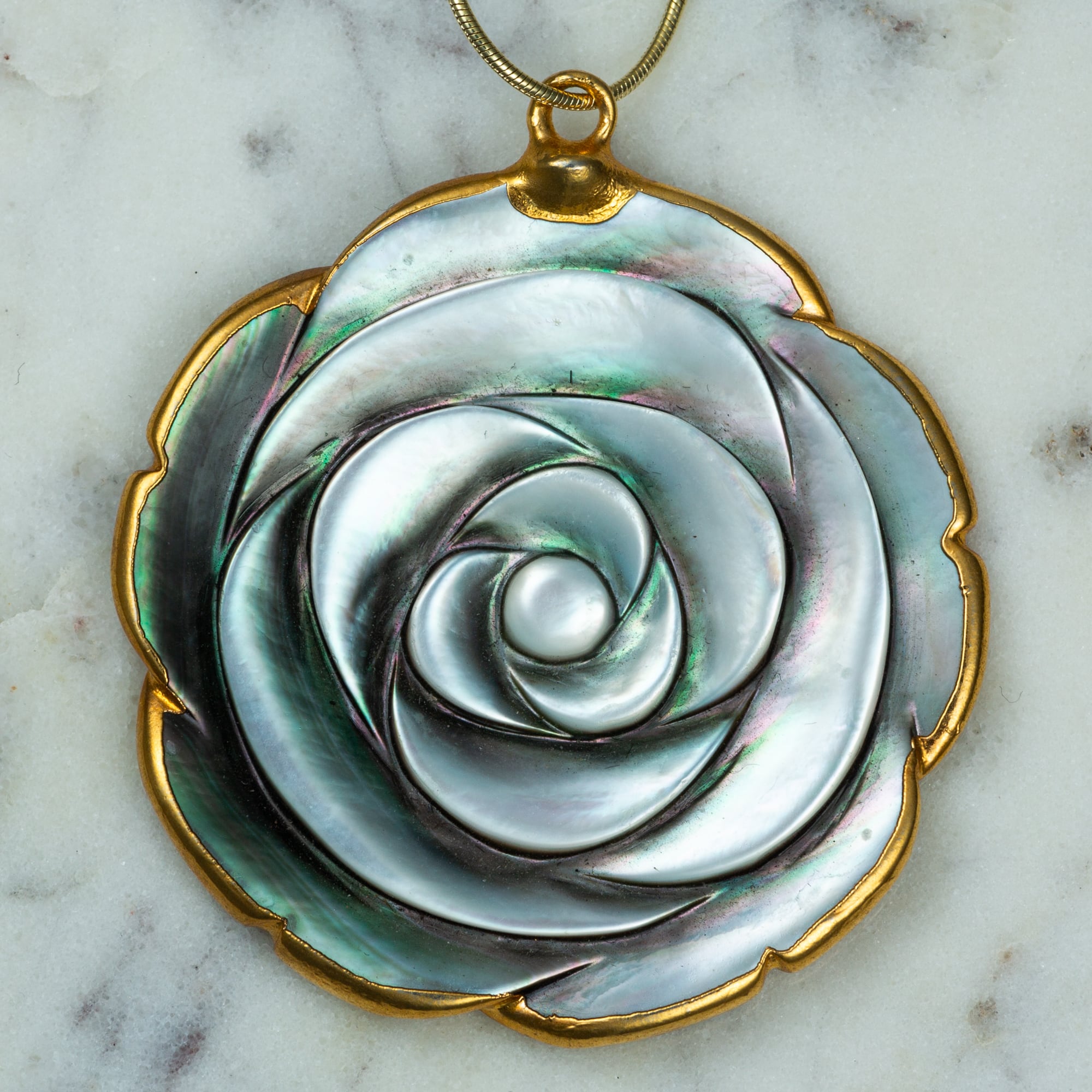 24k Gold Plated Rose Necklace - Necklaces