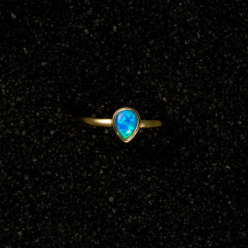 Blue Opal Drop Ring