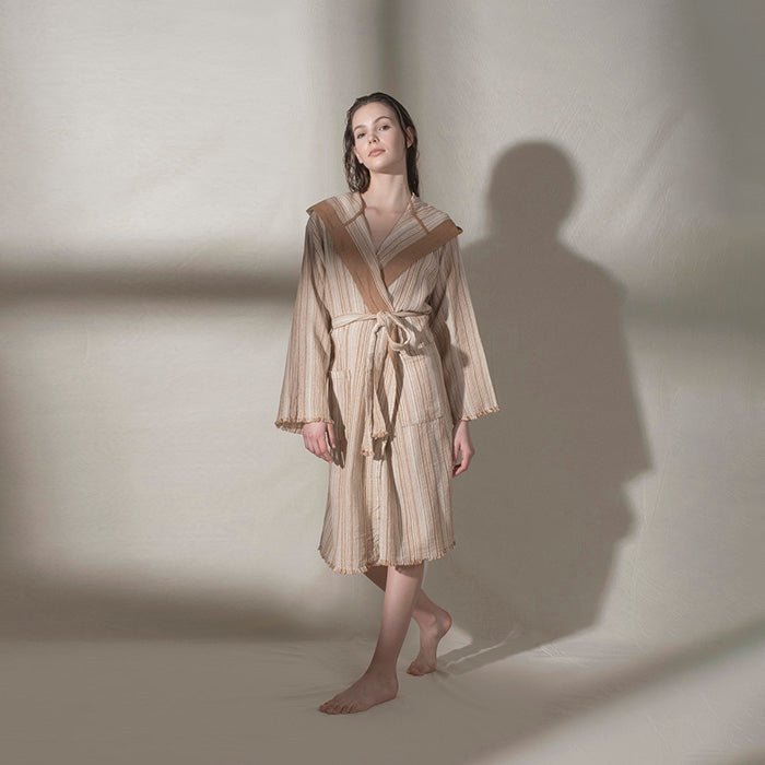 Adel Waffle Bathrobe - Tobacco - Bathrobe