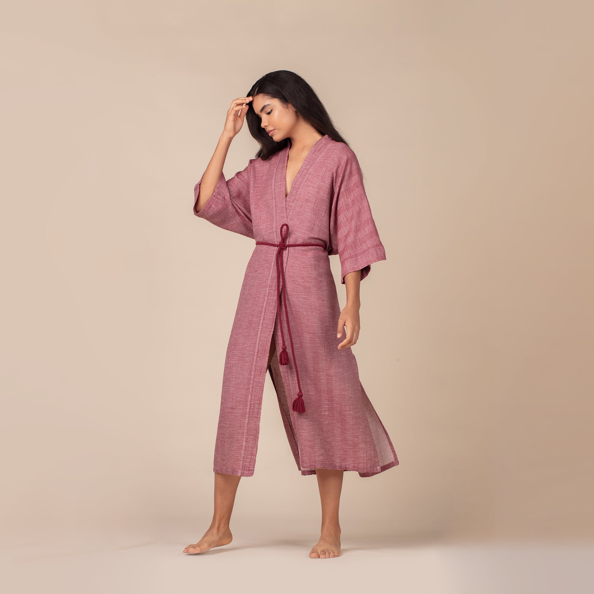 Alvina Kimono - Raspberry - Raspberry - Casual Kimonos