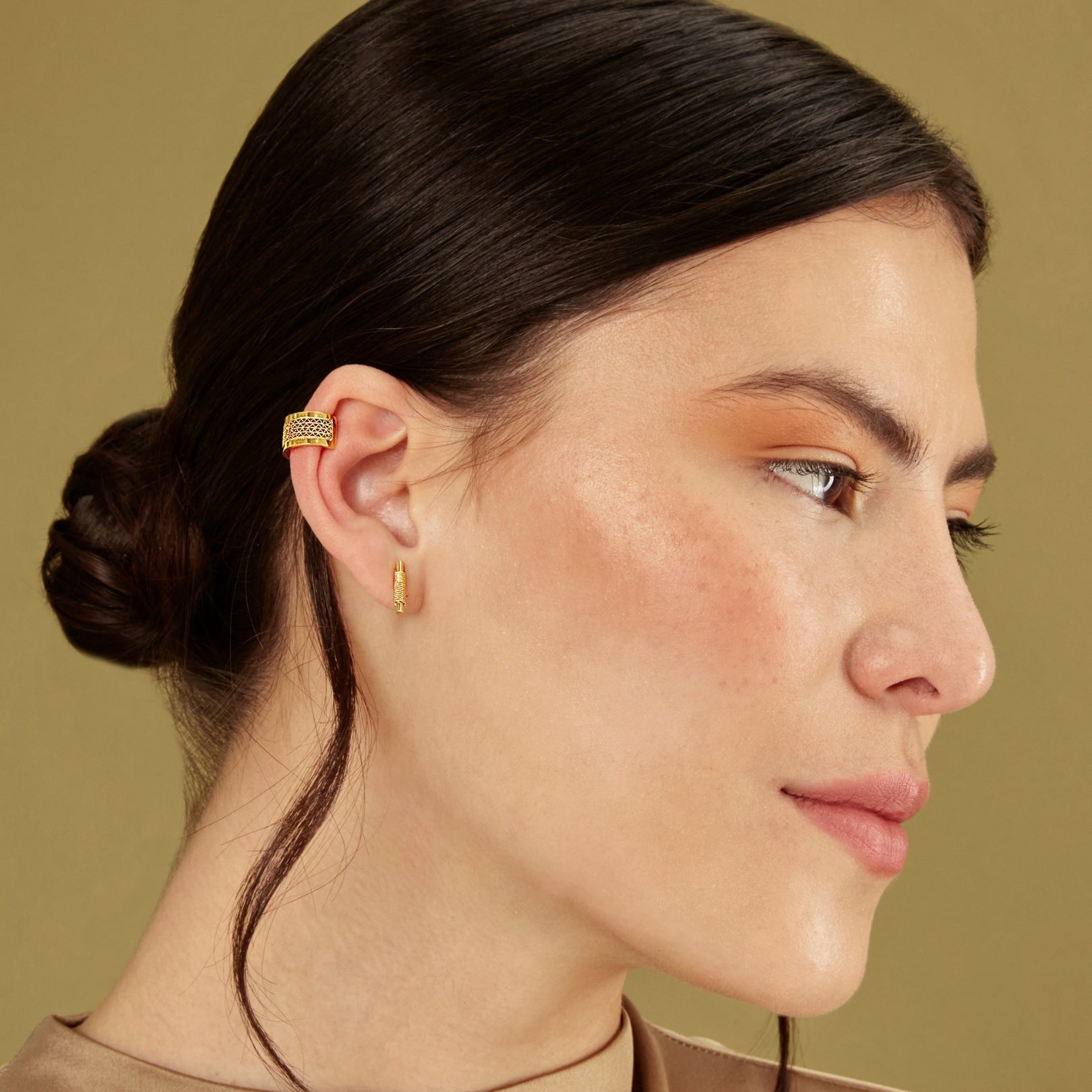 Aly 18k Gold Vermeil Plated Filigree Stud Earrings - Earrings