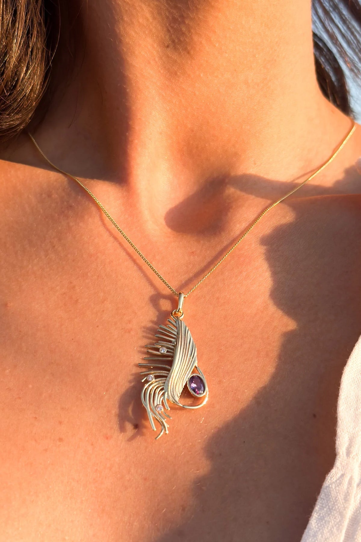 Amethyst Ivy 18K Gold Filled Designer Necklace - Necklace