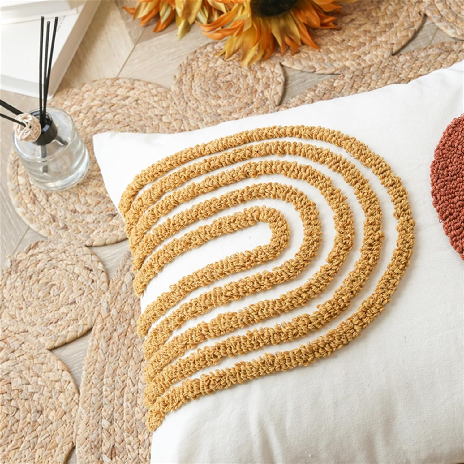Autumn Shapes Square Decorative Throw Pillow - Pillows