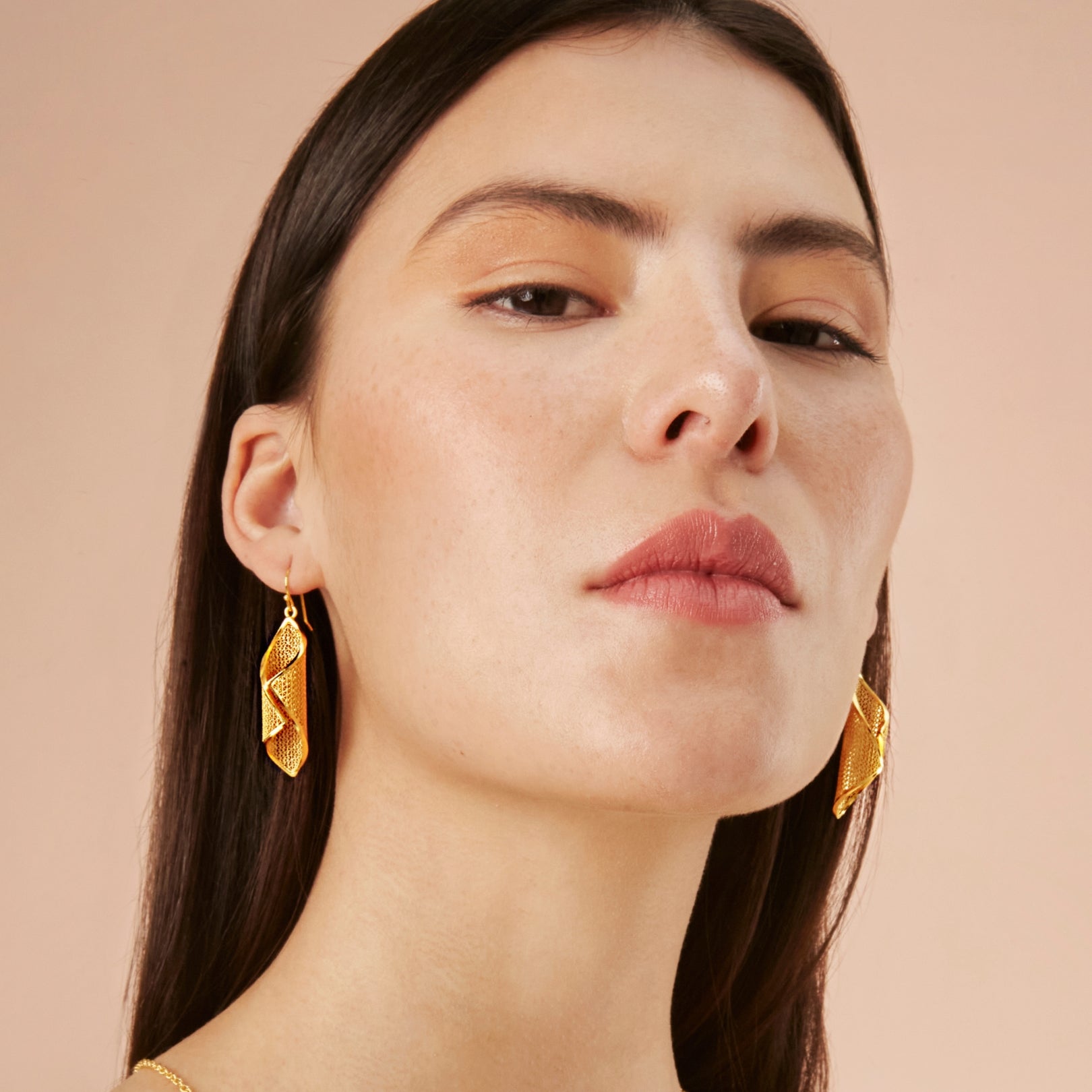 Ava 18k Gold Plated Filigree Earrings - Earrings