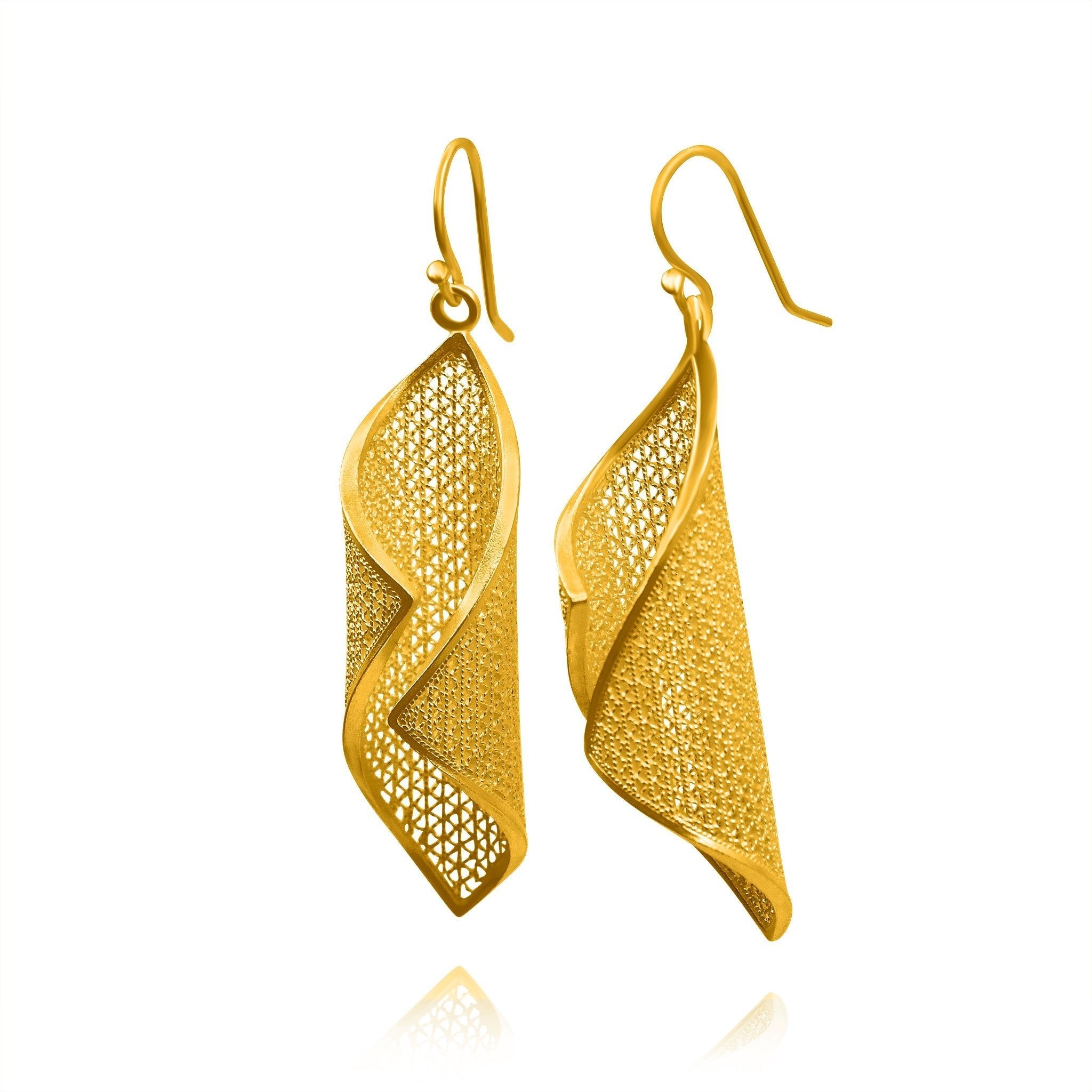 Ava 18k Gold Plated Filigree Earrings - Earrings