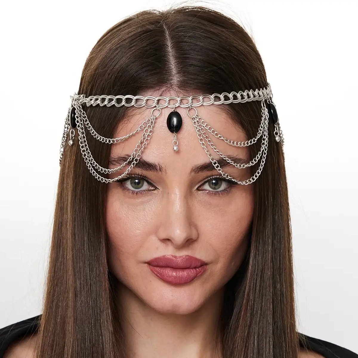 Black Crystal Headwear - Necklaces