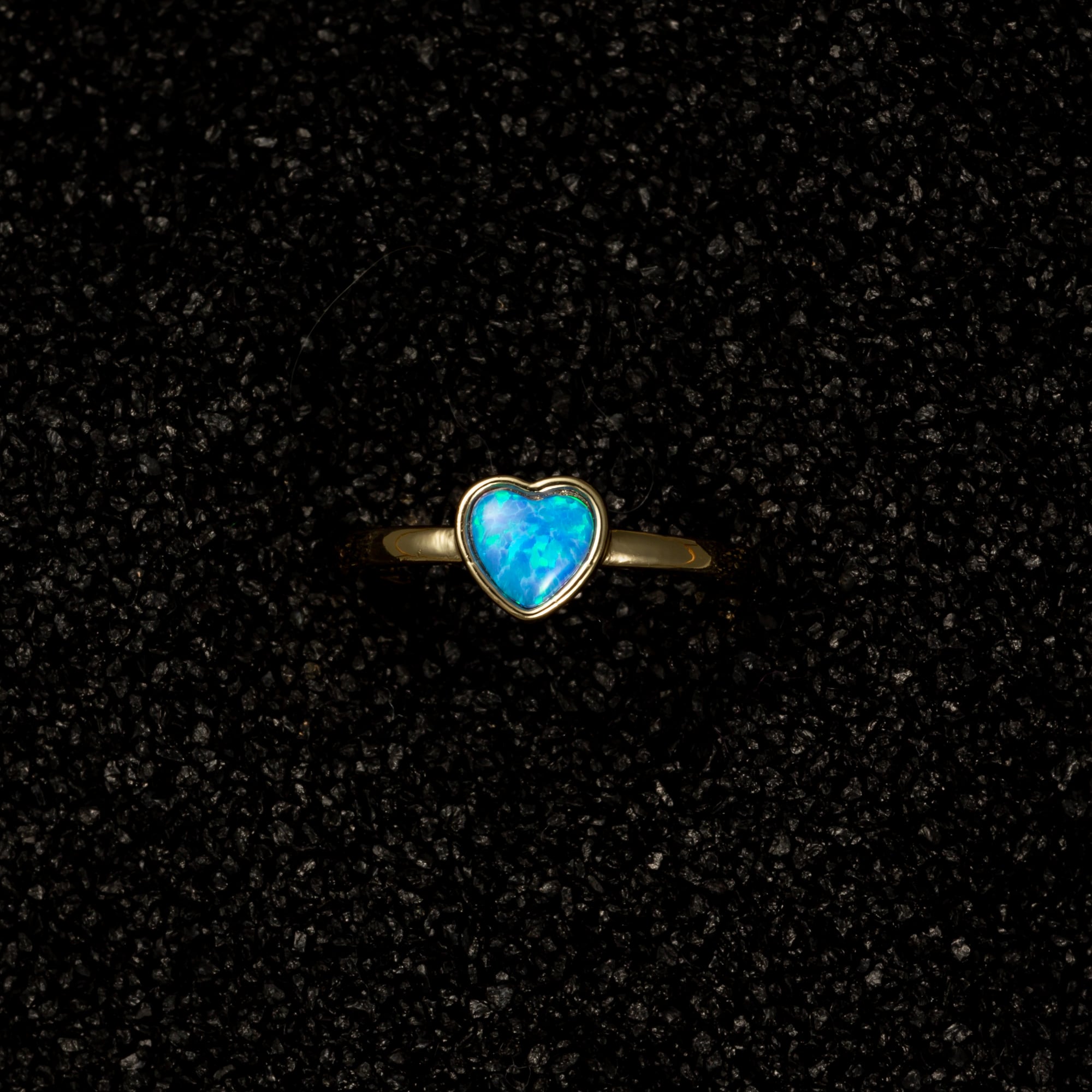 Blue Opal Heart Ring - Rings