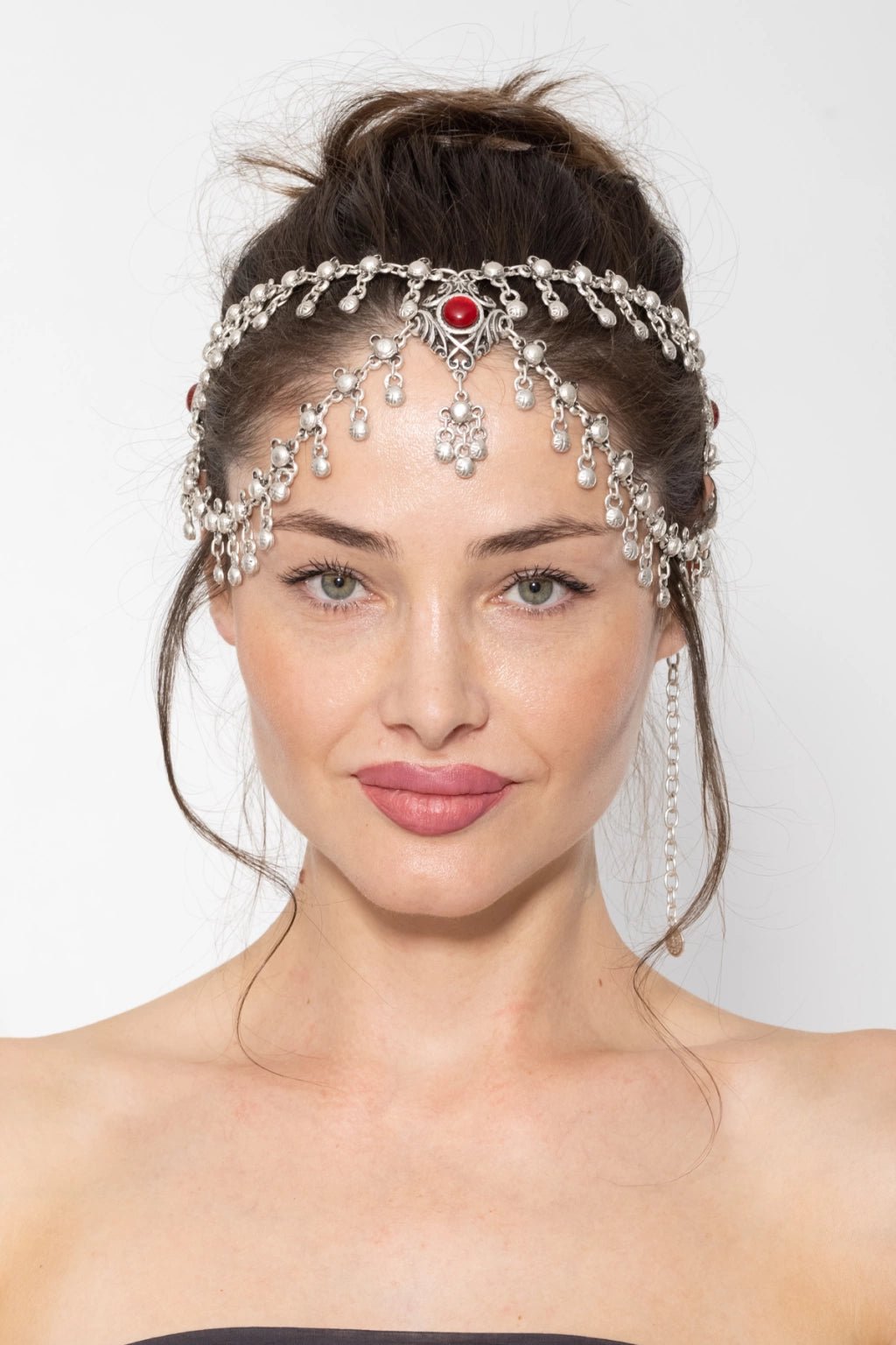 Burgundy Crystal Headwear - Necklaces