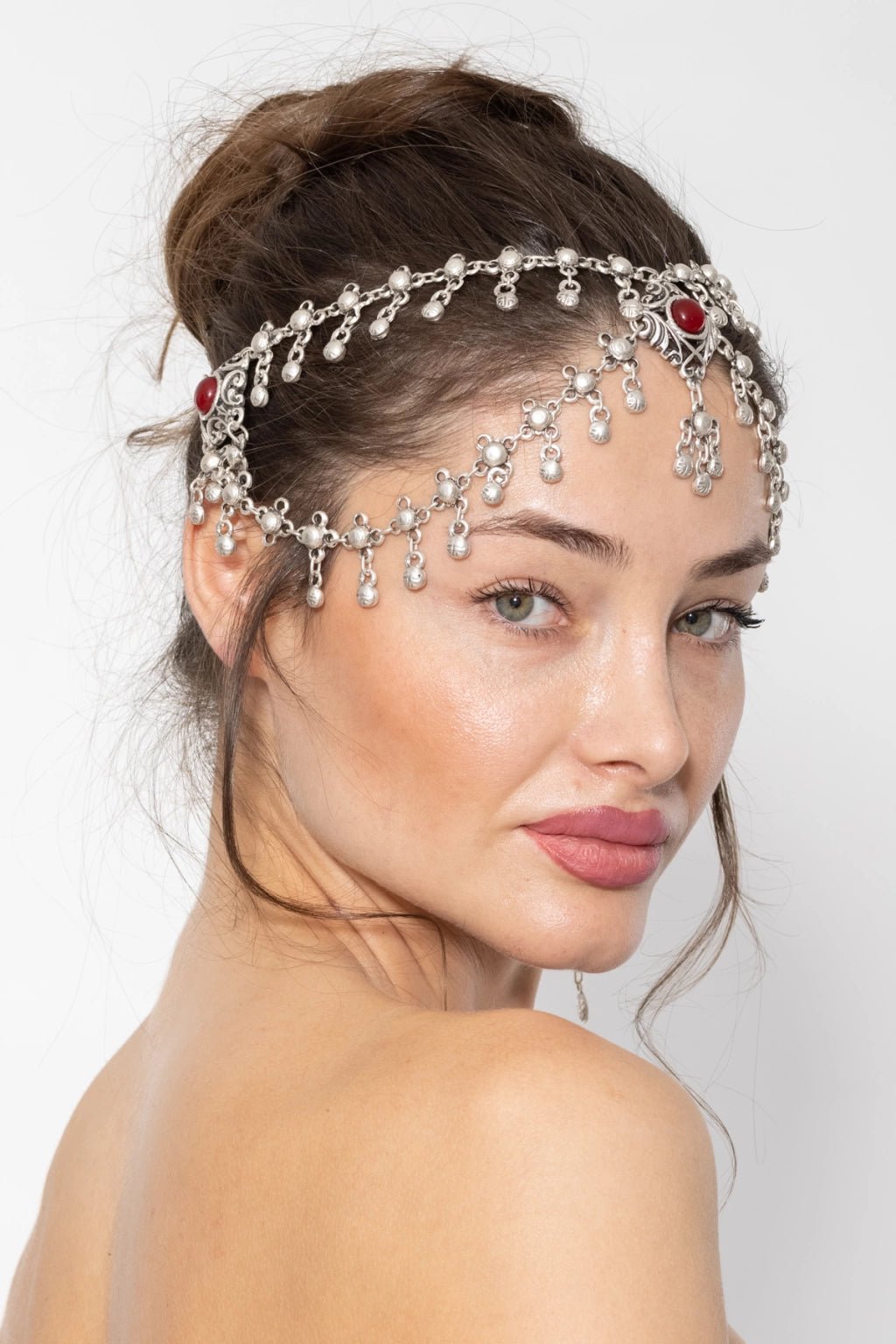 Burgundy Crystal Headwear - Necklaces