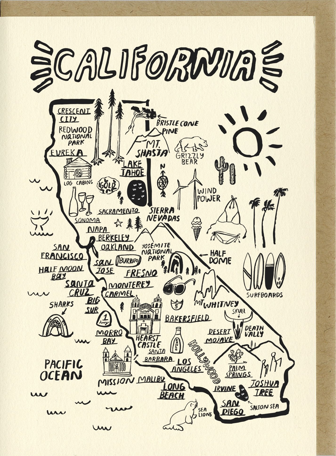 California Map Greeting Card - Greeting & Note Cards