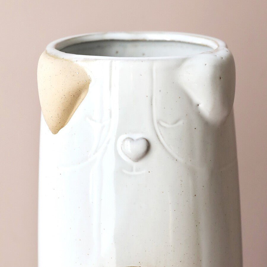 Ceramic Dog Vase with Spots - Vases