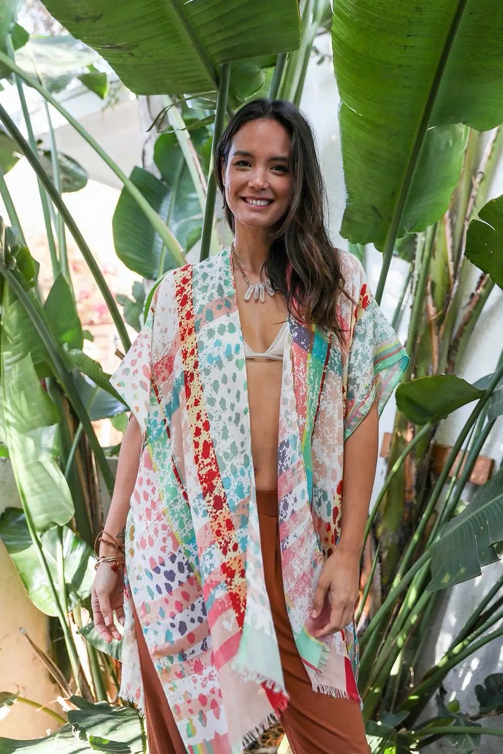 Colorful Splatter Kimono (Blush) - Casual Kimonos