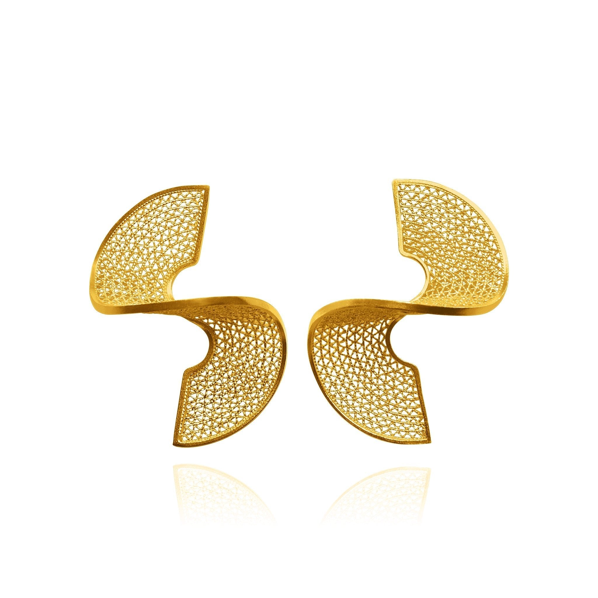 Courtney 18k Gold Vermeil Plated Filigree Earrings - Earrings