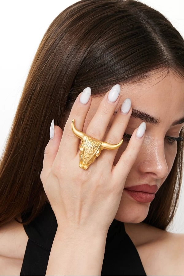Gold Plated Bull Ring - Rings