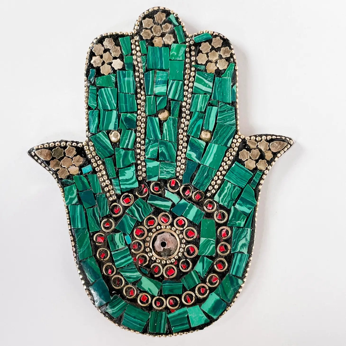 Hamsa Hand Incense Holder (Emerald) - Incense Holders