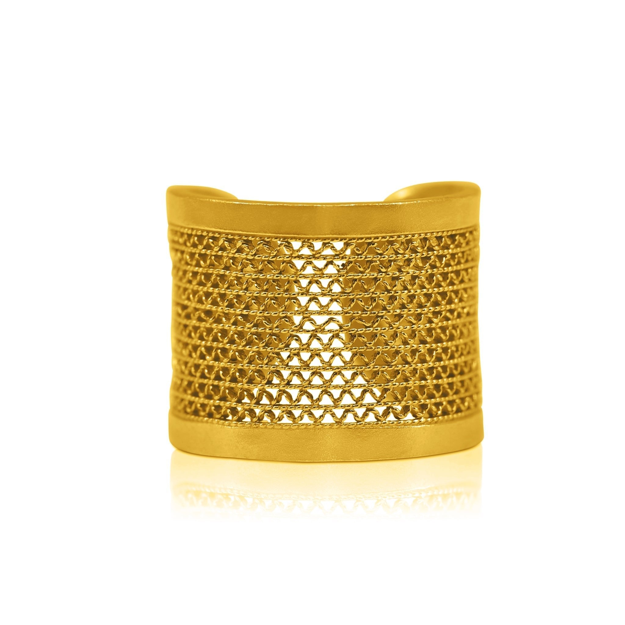 Kellie 18k Gold Vermeil Plated Filigree Ring - Size 6 - Rings