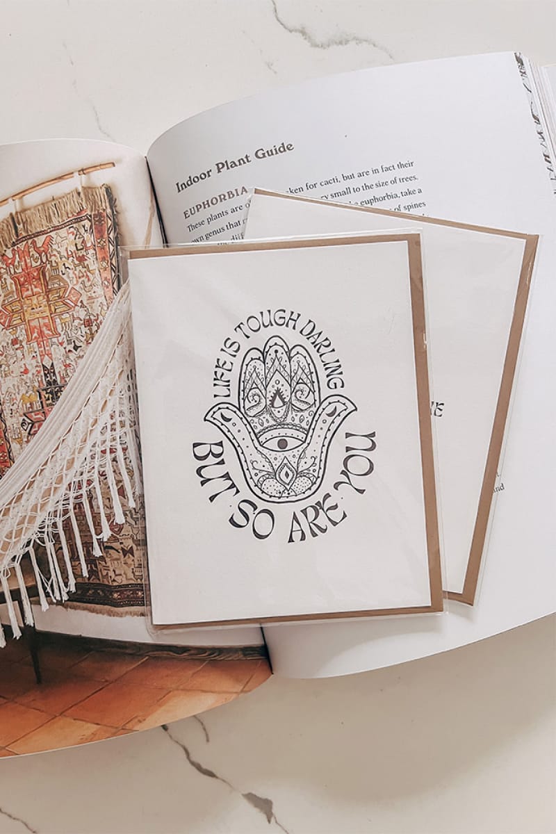 Life's Tough Darling, But So Are You Hamsa Card - Greeting & Note Cards