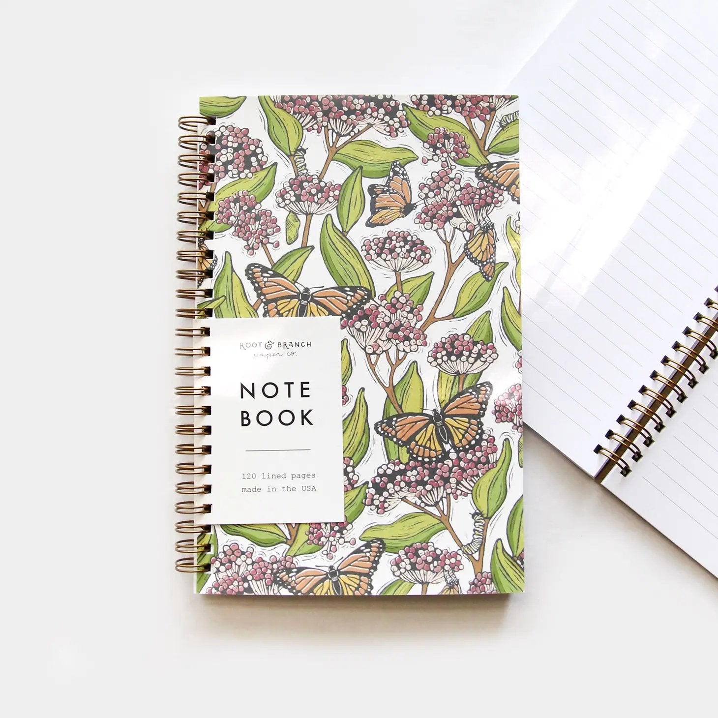 Monarch + Milkweed Spiral Bound Notebook - Notebooks & Notepads