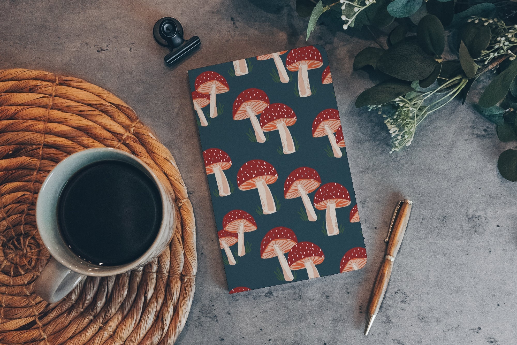 Navy Mushroom Notebook - Notebooks & Notepads