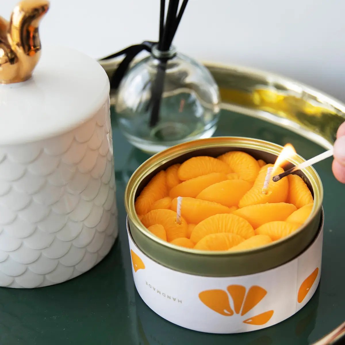Peeled Tangerines Tin Candle - Candle