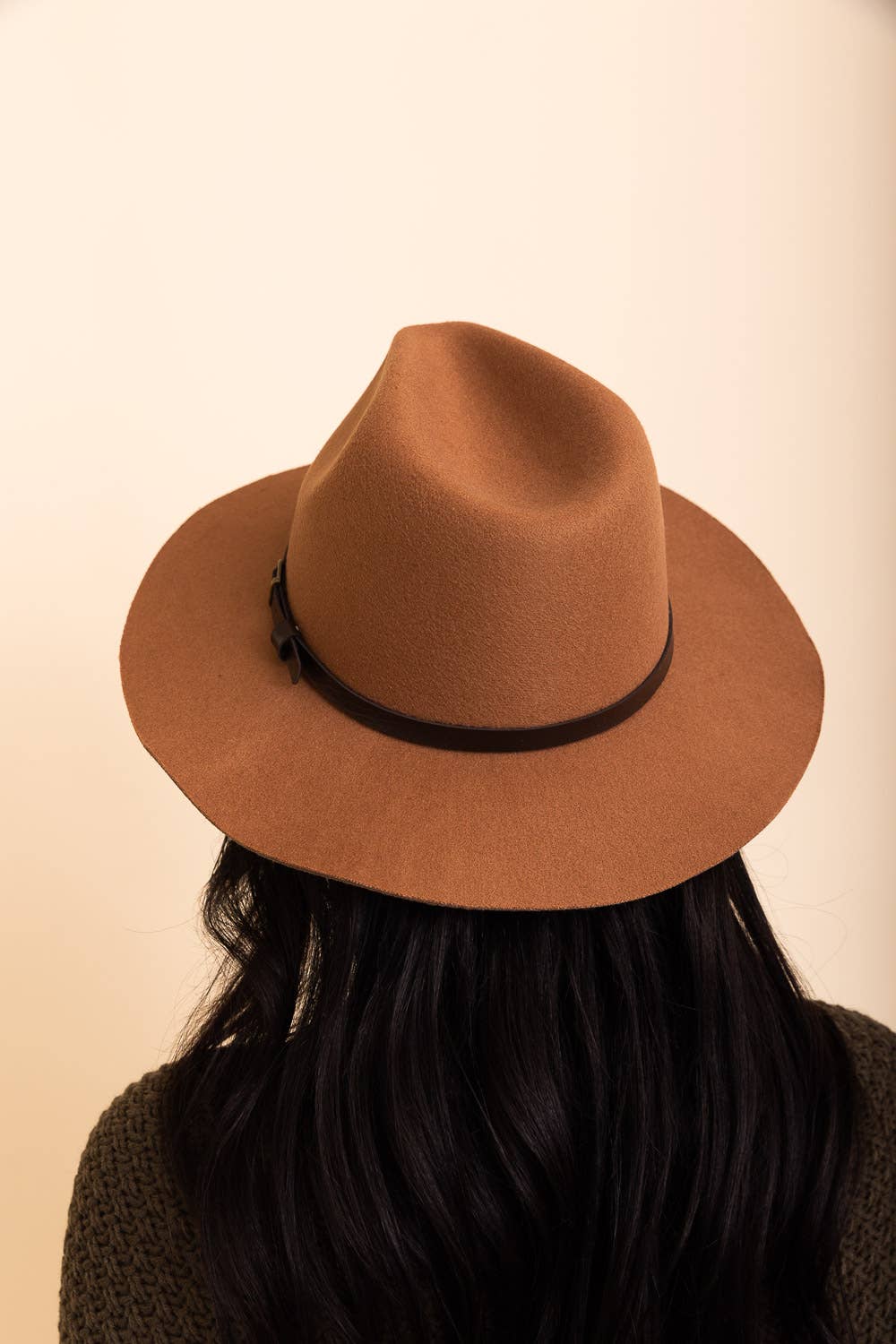 Pinched Front Western Style Hat (Camel) - Hats