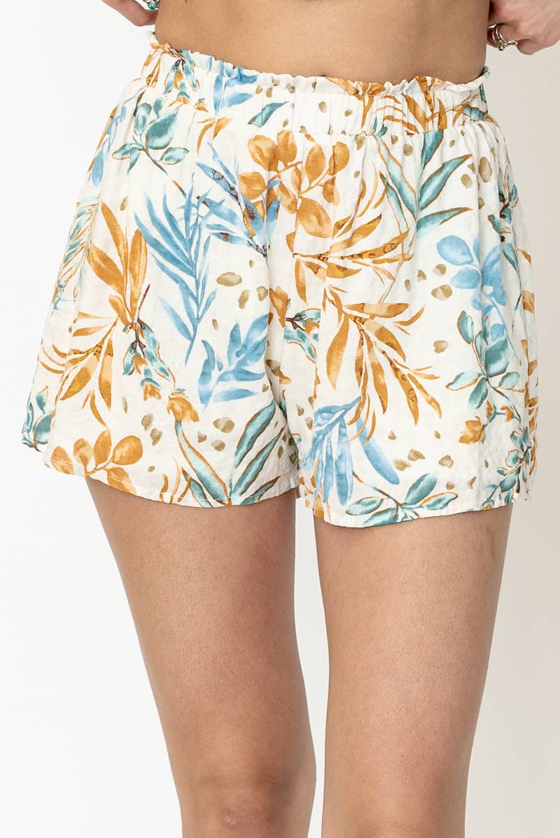 Printed Shorts with Elastic Waistband - Small - Shorts