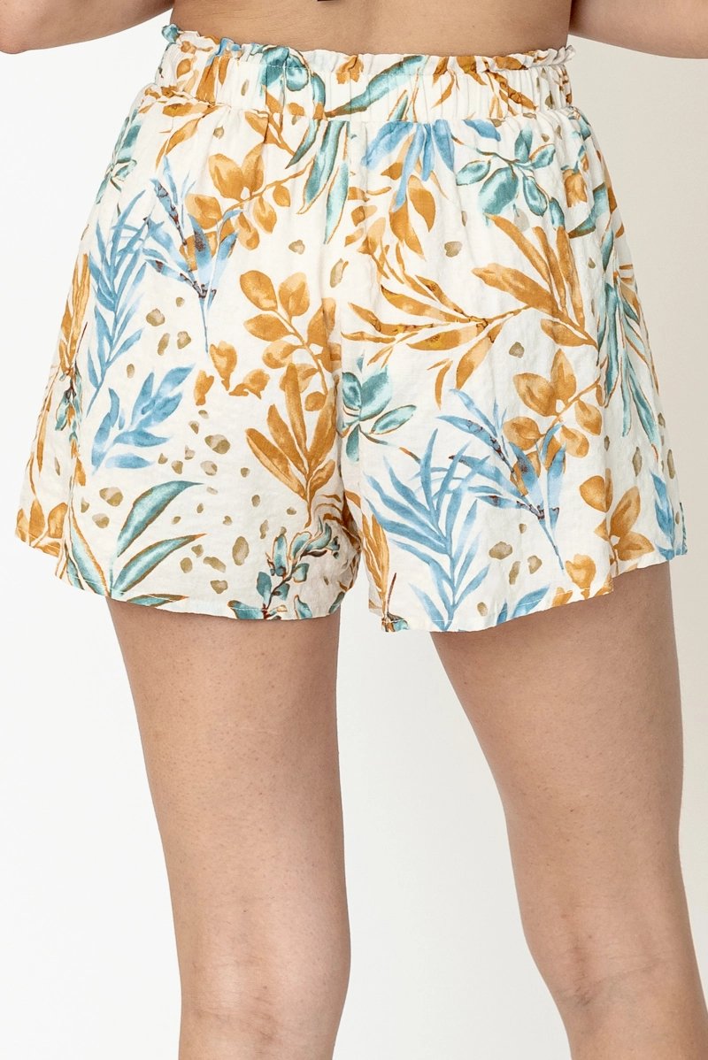 Printed Shorts with Elastic Waistband - Small - Shorts