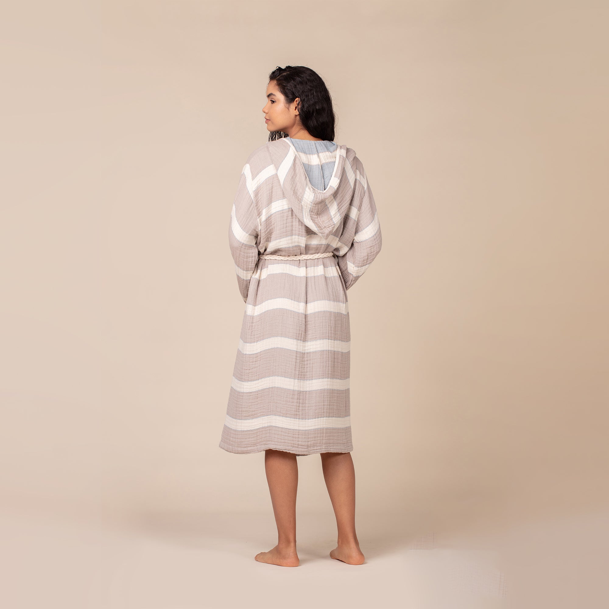 Quattro Bathrobe - Dusty rose/Anthracite - Bathrobe