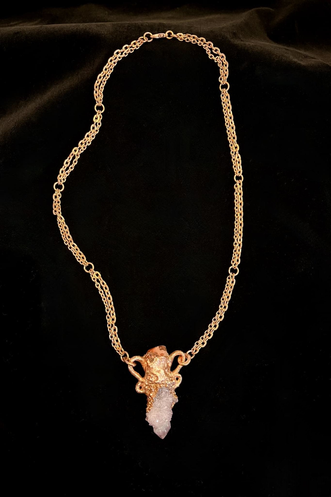 Spirit Quartz with Iron Quartz Necklace - Necklace