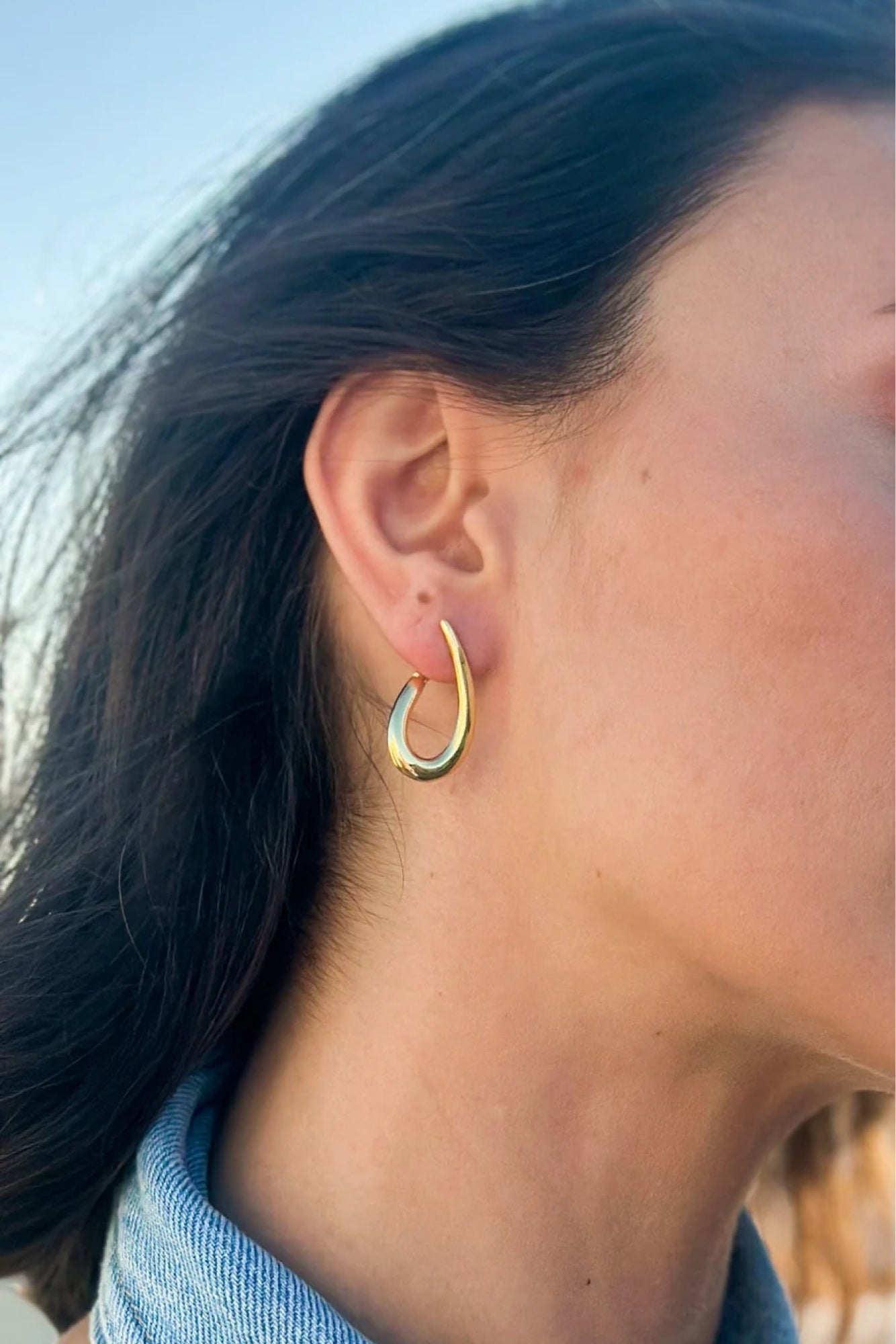 Swirly Hoop 18K Gold Filled Designer Earrings - Earrings