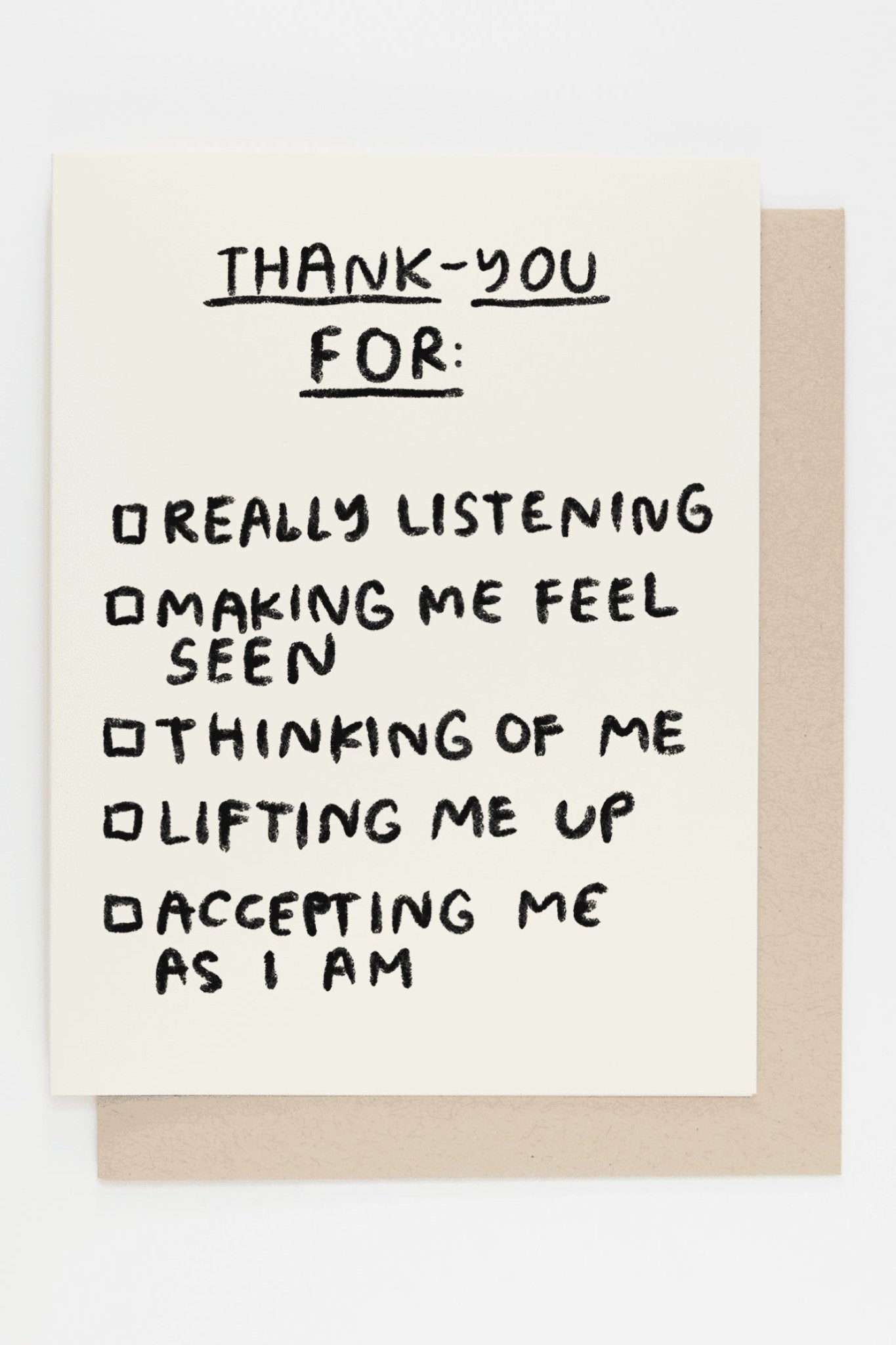 "Thank You Checklist" Thank You Card - Greeting & Note Cards