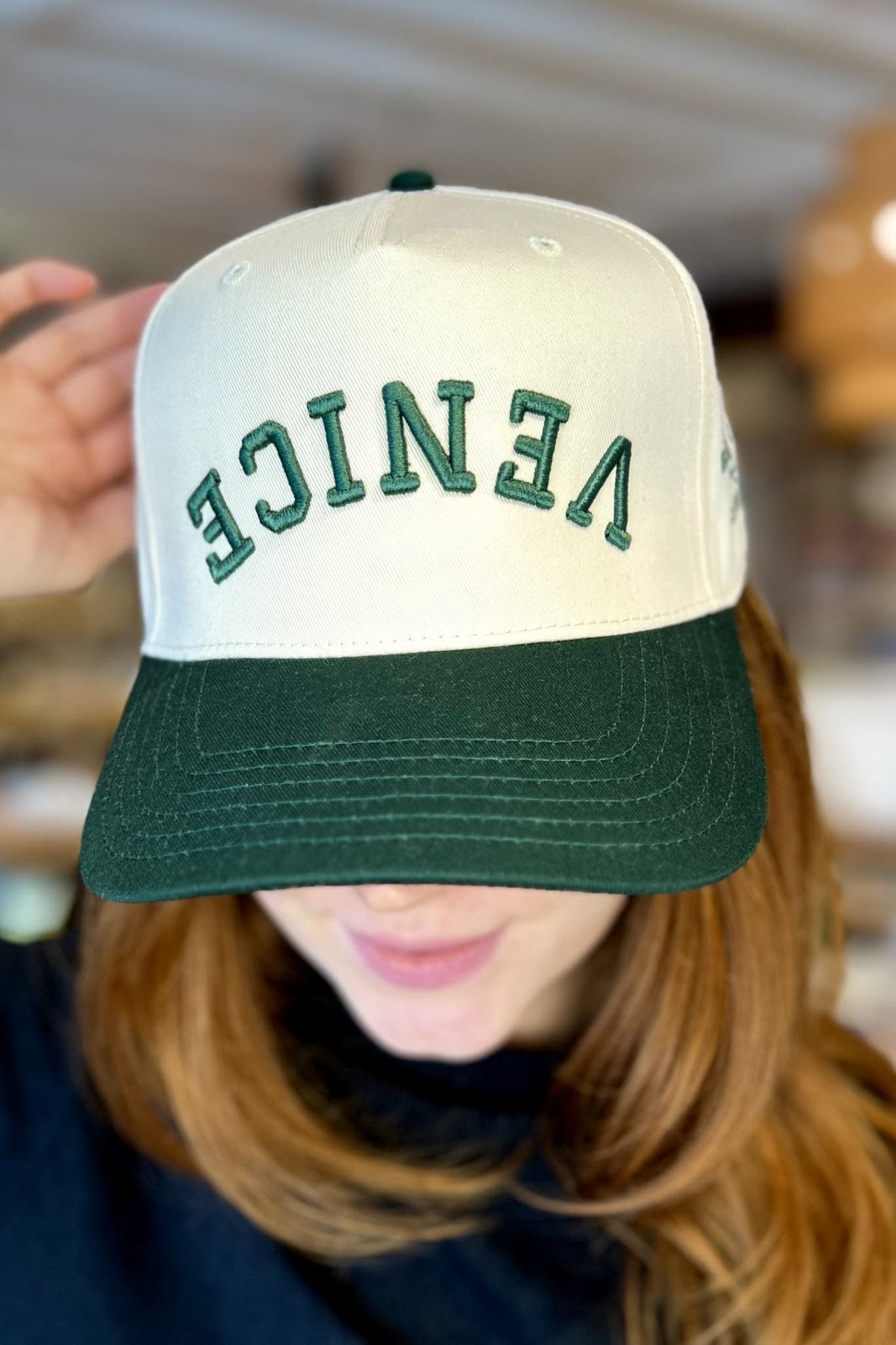 Venice Baseball Cap (Natural/Green) - Hat