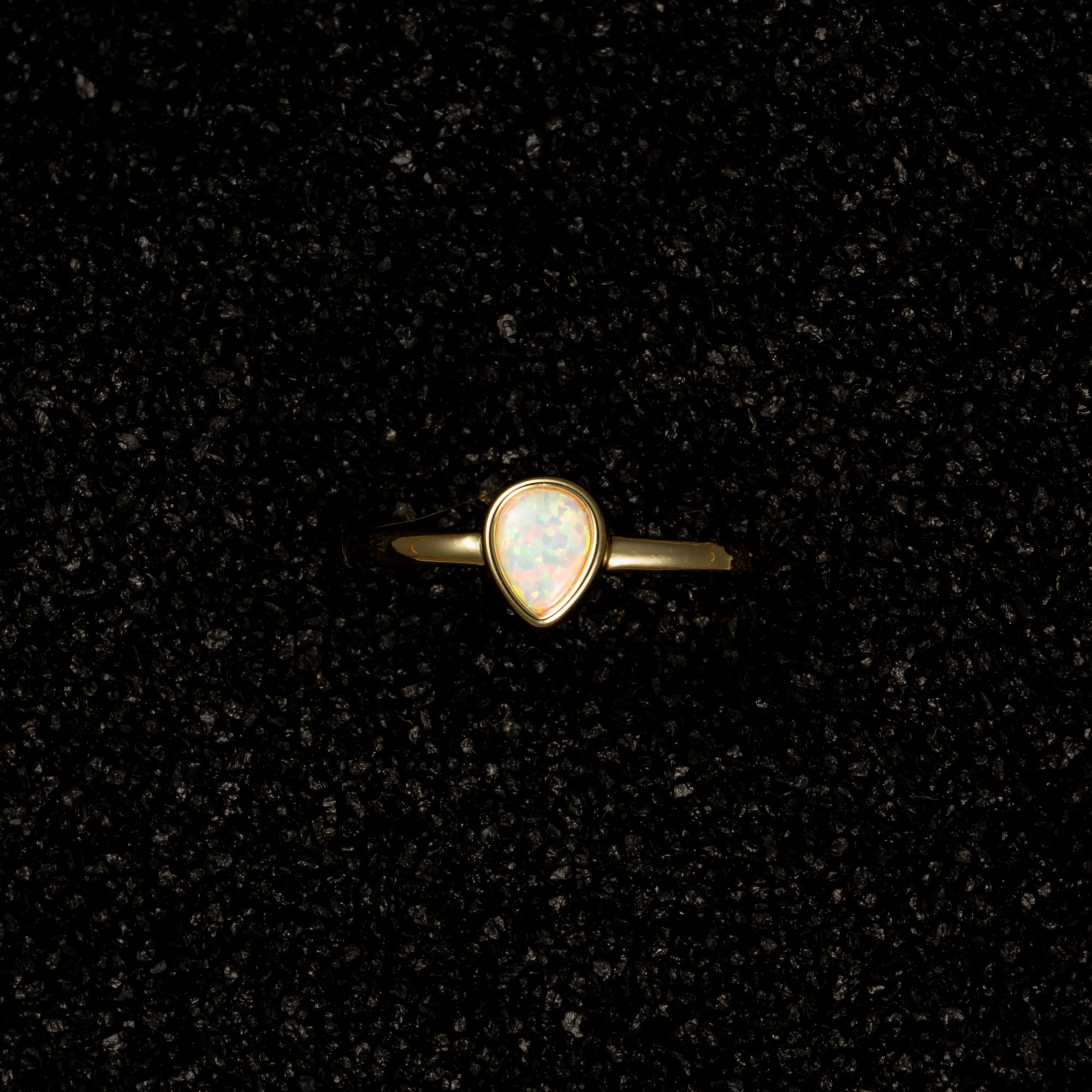 White Opal Drop Ring - Rings